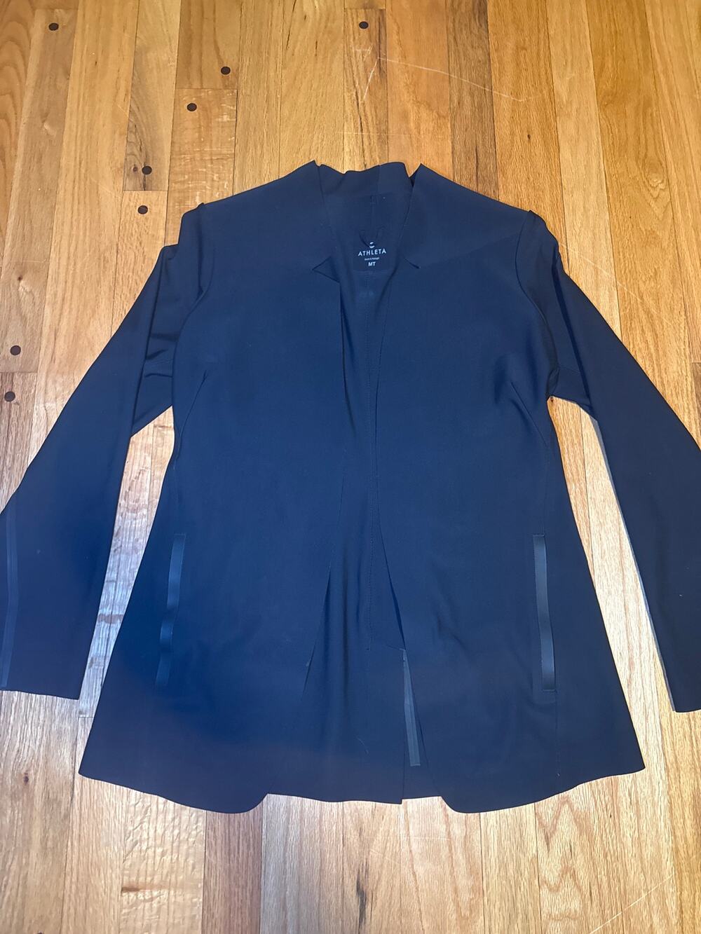 Athleta Stellar Blazer Women MT Medium Tall Black Stretch Made Portugal